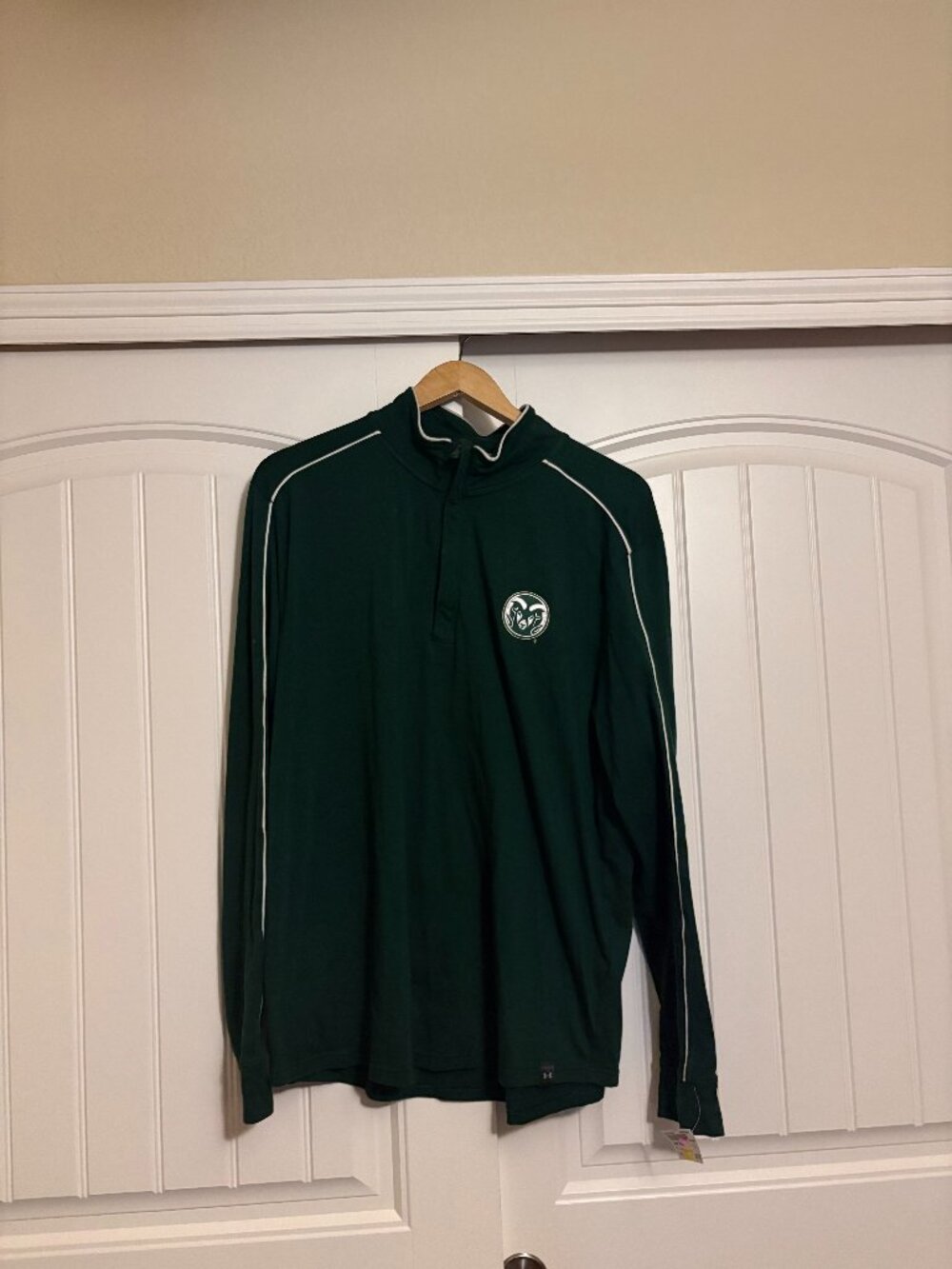 Colorado State University Rams 1/4 Zip Sweatshirt Men's Large Green Under Armour